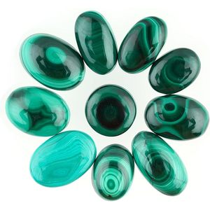GEMKORA Cabujones de malaquita natural ovalados verdes pulidos para la fabricación de joyas, 10 unidades - Product Image 1