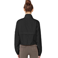 Veste zippée coupe-vent, imperméable et anti-UV pour le printemps/été, idéale pour le fitness et la course à pied ; col montant, cordon de serrage, séchage rapide