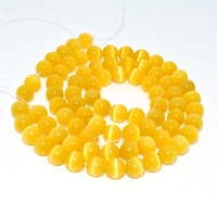 Perles en vrac naturelles oeil de chat, câbles 6/8/10mm, pierres jaunes, qualité supérieure, assurance contre le commerce en gros