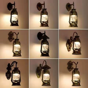 Kim loại cổ điển đèn lồng Đèn tường <span class=keywords><strong>LED</strong></span> trang trí ngoài trời Retro vườn sân Tường Đèn - Product Image 6