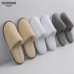Customized Luxury Coral Fleece Room <strong>Slippers</strong> Closed Toe Disposable Soft <strong>Slipper</strong> Hotel Amenities - Product Image 1