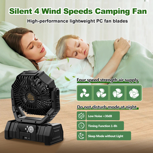 Ventilateur de camping portable rechargeable USB F6 10000 mAh, circulateur d'<span class=keywords><strong>air</strong></span> sans fil <span class=keywords><strong>270</strong></span>° pour la vente en gros °   Ventilateur de tente à tête rotative avec crochet - Product Image 4