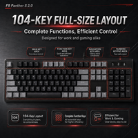 Clavier ergonomique F9 à 104 touches avec interrupteurs optiques, capuchons de touches bicolores, rétroéclairage rouge unique, plaque en alliage et fonction anti-ghosting pour joueurs PC