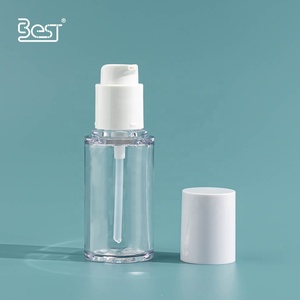 Emballage de toner de <span class=keywords><strong>poche</strong></span> de bouteille de sérum pour les <span class=keywords><strong>yeux</strong></span> vides 30ml 1oz conteneur de bouteille de fond de teint transparent avec pompe à lotion blanche - Product Image 1