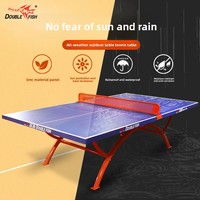 Table de ping-pong pliable de conception double poisson standard d'extérieur, véritable SMC, imperméable, résistante au soleil, pour un usage domestique 318B