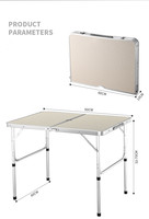 Table de pique-nique pliante multifonctionnelle d'extérieur portable Table de pique-nique en aluminium blanc