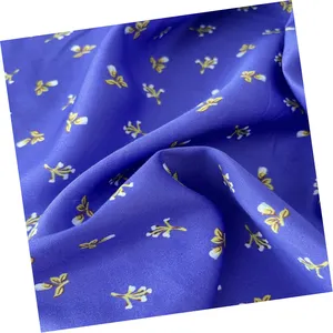 Wonderful Elegant Made in China Soft Luxury 14mm Silk Modal Fabric Flower Blue For Men Women Pajama Suit Dress Garment
