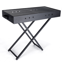 Barbecue rectangulaire de type X en gros, barbecue pliable d'extérieur, barbecue portable, barbecue vertical au charbon de bois