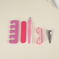 Ensemble de manucure portable Rose Lime à ongles Bandes de polissage Brosse en corne Outil d'élimination des peaux mortes Manucure Ensemble de 6 pièces