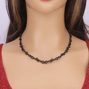 Collar de Cadena con Espinas, Aleación de Zinc, Diseño Geométrico con Púas, Gargantilla de Moda para Fiesta, Estilo Hip Hop Punk - Product Image 2