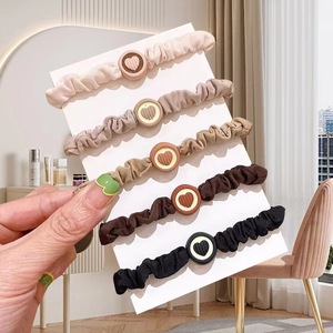 Attaches pour cheveux de style coréen, lot de 5 pièces, en tissu à haute élasticité, pour femmes, usage quotidien - Product Image 3