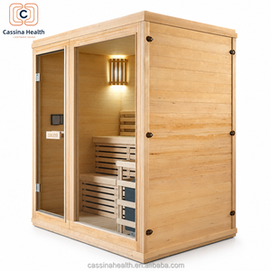 CassinaHealth Finland <strong>Sauna</strong> Traditional Wet Vapor Hemlock <strong>Sauna</strong> Room 1800mm4 Person Indoor Traditional Wet Steam <strong>Saunas</strong> Room - Product Image 3