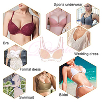 Coussinets de poitrine invisibles triangulaires double face en silicone, adhésifs, lavables, sans couture, respectueux de la peau, pour augmenter la taille de la poitrine des femmes