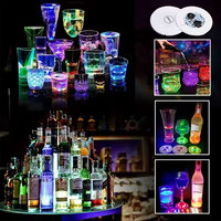 Sous-verre LED étanche en EVA, sous-verre lumineux antidérapant pour verres à whisky, vin, cocktails, bar
