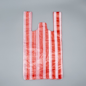 Trung Quốc Nhà Sản Xuất Màu Sọc Vest Xử Lý Túi Siêu Thị Mua Sắm T-shirt Túi Nhựa - Product Image 2