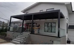 Outdoor Moderne Automatische Tuinhuisje Privieren Outdoor Aluminium Pergola Voor Zonwering Auvent Intrekbare Luifel Luifel