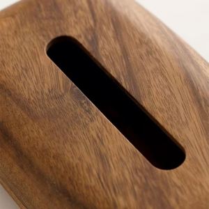 Pebble Style Style Walnut Wood Tissue <b>Box</b> Desktop Tissue Case Office Bedside Table <b>Decoration</b> <b>Storage</b> <b>Box</b> Kitchens Accessories - Product Image 5
