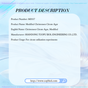 Agar citrique Christensen modifié, utilisé pour l'expérimentation sur la utilisation du citrate - Product Image 2