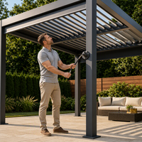 Pergola motorisée en aluminium, abri écologique, pavillon BBQ, jardin, balcon