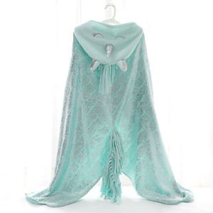 Poncho de lana de coral <span class=keywords><strong>para</strong></span> adultos Manta de punto con forma de animal bordado y mangas <span class=keywords><strong>para</strong></span> la comodidad del <span class=keywords><strong>invierno</strong></span> - Product Image 6