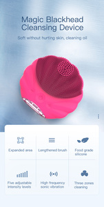 2025 Heiß verkauftes wasserdichtes Silikon-Gesichts massage gerät-Wiederauf ladbare Rund bürste zur Mitesser entfernung und Öl kontrolle - Product Image 2