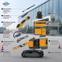 Foreuse de forage DTH automatique Kaishan KT9C à moteur diesel, profondeur max. 25 m, diamètre de forage 115-165 mm, boîte de vitesses et roulement tout-en-un