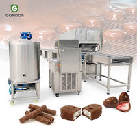 Ligne de production automatique de barres de chocolat enrobées de chocolat, machine à enrober et à mouler les billes de malt C