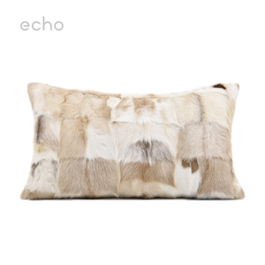 Funda de cojín Ins de estilo minimalista de lujo Echo, funda de almohada de lana de cabra blanca crema de café acolchada Vintage, sofá para sala de estar Cucin - Product Image 1