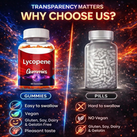 Gummies de Lycopène Marque Blanche OEM, Forme Oursons Orange, Extrait Naturel de Lycopène, Antioxydant, Soin Cardiaque