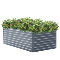 Kit de jardinière surélevée en métal pour l'extérieur, bac à plantes pour légumes, herbes et fleurs