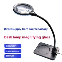 110mm Big Lens Desktop/Clip Magnifier 10x/3x HD Illuminated LED Light Magnifying Glass Portable Reading Magnifier