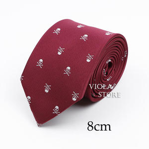 Halloween Skull Pumpkin Tie 6cm 7cm 8cm uomo poliestere Fun Black Necktie Tuxedo Festival banchetto Suit Party Cravat accessorio regalo - Product Image 3