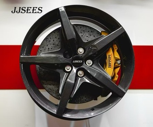 ดุมล้อคาร์บอนไฟเบอร์หุ้มคาร์บอนไฟเบอร์แบบกำหนดเองของ JJSEES พร้อมเคลือบ SIC, ล้อฟอร์จสำหรับ F80 296GTB 488PISTA - Product Image 1