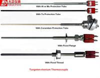 Termokopel Tungsten Rhenium Tipe C Duchin WRCZ1-007 OEM, Peringkat IP65, Resolusi Temperatur 1,0%, hingga 2000°C, untuk Penggunaan di Tungku Vakum