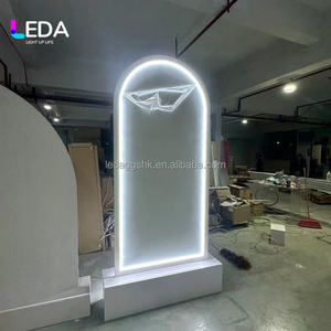 LEDA Elegant White Acrylic <b>Backdrop</b> with Light Led Welcome Sign <b>Stand</b> Hall Decoration Wedding <b>Backdrop</b> <b>Stand</b> for Events Decor - Product Image 2