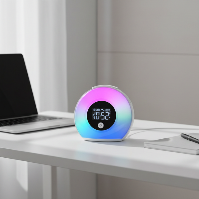 Children Sleep Trainer Alarm Clocks Electronic Digital LCD Smart Wireless USB-Charged 5-colors Lights 6 Keys Bedroom Outdoor