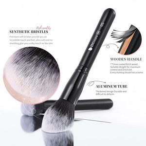 DUcare professionale Set pennelli trucco pieghevole supporto a specchio piatto pennelli per capelli naturali per il viso labbra da viaggio per la scatola di balsamo per le labbra