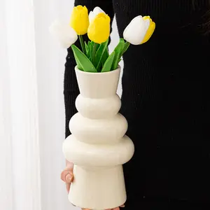 High-Grade Ceramic Vase For Living Room Ins Wind Table Top Decoration With Artificial Dried Flowers