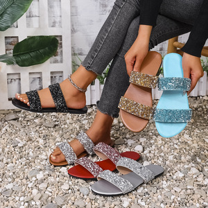 Women's Flat-Bottomed Flip-Flops for Spring and Summer 2025 Best Choice for Styling with Skirts PU <b>Insole</b> Women's Slippers - Product Image 1