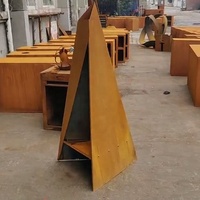 Poêle à bois en acier corten antirouille pour le camping en plein air, foyer métallique de 120 cm