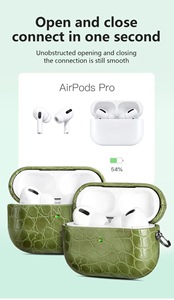 Nuevas Tendencias OEM Funda Protectora Rígida de Cuero PU con Diseño de Cocodrilo y Llavero para <span class=keywords><strong>Airpods</strong></span> Pro 3ra Generación 2026/2025 - Product Image 4