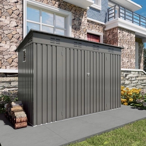 Cabane <span class=keywords><strong>de</strong></span> <span class=keywords><strong>jardin</strong></span> en métal avec toit en pente, abri <span class=keywords><strong>de</strong></span> rangement pour meubles <span class=keywords><strong>de</strong></span> <span class=keywords><strong>jardin</strong></span> en métal d'extérieur - Product Image 2