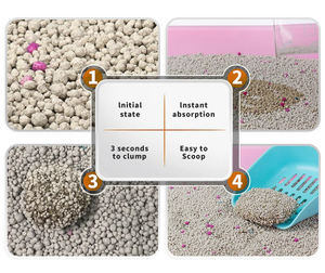 Arena Aglomerante para Gatos de Bentonita <span class=keywords><strong>OEM</strong></span> a Granel 5L 10 Litros, Sin Polvo, con Forma de Bola Colorida y Aroma - Product Image 3