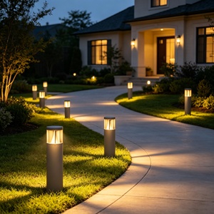 Lampe LED d'extérieur pour jardin, étanche IP65, H: 30/60/80/90CM, noire, décoration paysagère, éclairage LED de jardin extérieur - Product Image 5