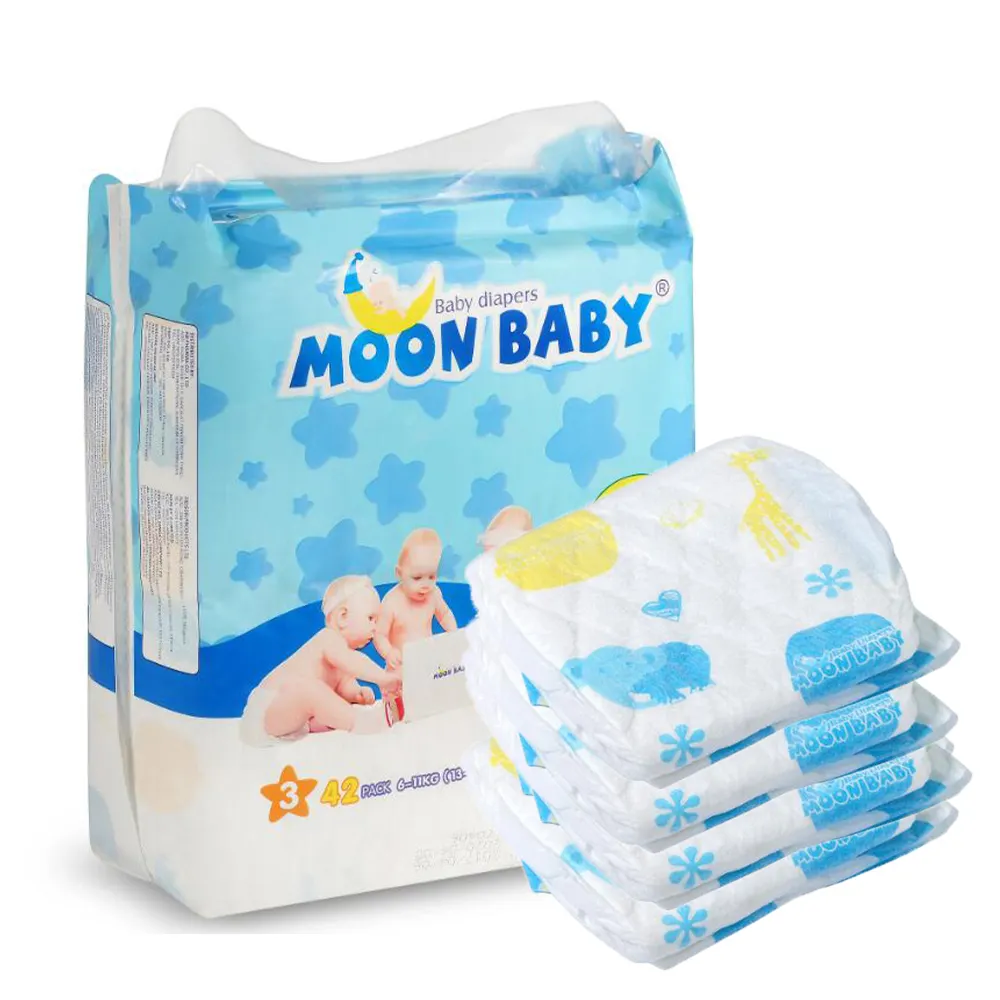 Ay bebek M bebek bakımı ürünleri tek kullanımlık hijyenik ürünler olmayan dokuma yumuşak bebek bezi