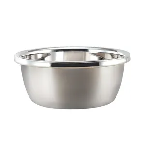 Vaisselle ronde de bonne qualité en acier inoxydable 304 bassin à soupe lavabo mélange saladier pour école cuisine camping
