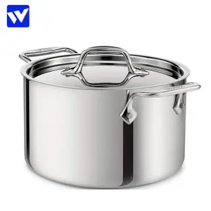 WEILONG stainless Steel Pot With Glass Cookware Lid Compatible with All Heat Sources Dishwasher safe