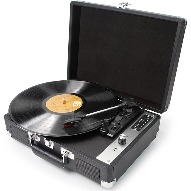 Retro Vinyl Gramophone Record Player USB Powered Plastic Leather Living Room Decoration Antique Stereo Home European Style Gift