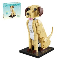 DIY Mini 3D Anjing Blok Bangunan Mikro Set Hewan Mainan Edukasi Natal untuk Hadiah Ulang Tahun Anak