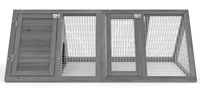 Clapier à lapins Petit poulailler Extérieur Cage à caille à cadre en A avec 2 portes et cage de course Clapier à caille triangulaire en bois pour petit animal